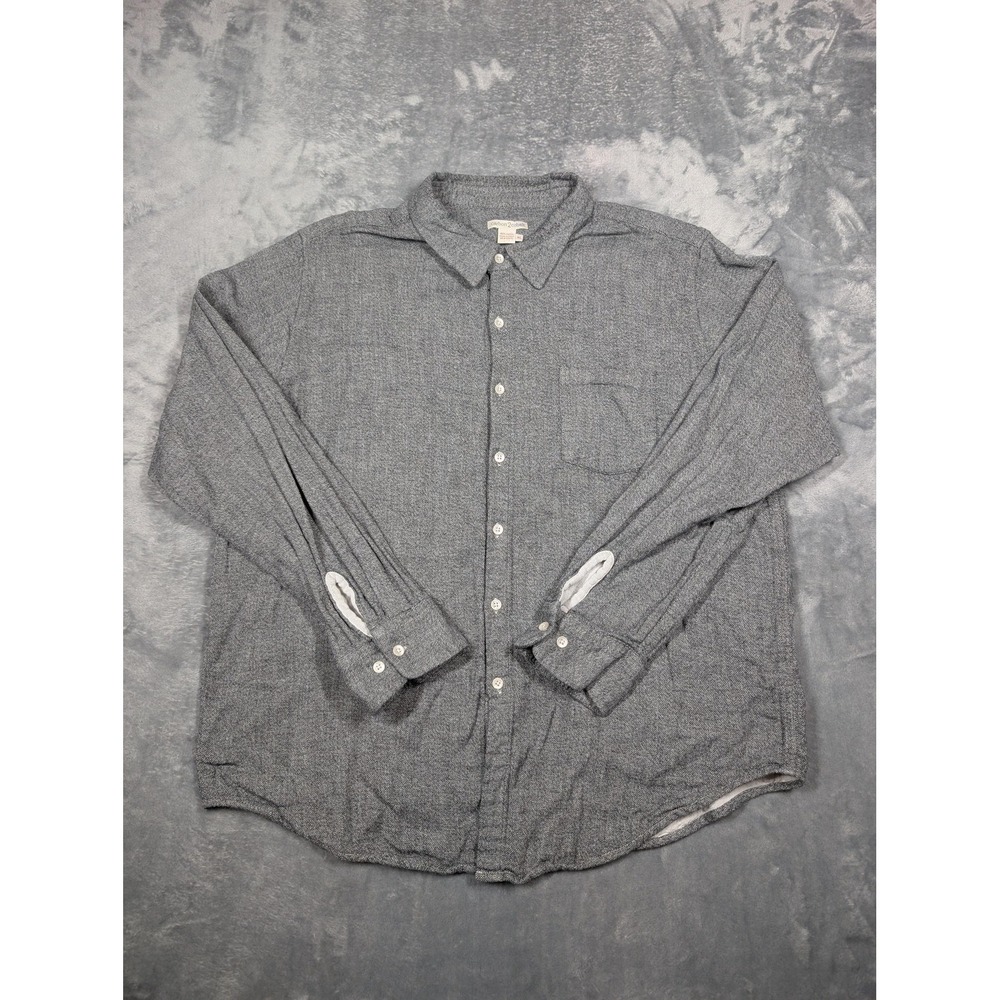 Carbon2cobalt Shirt Mens XL Gray Solid Knit Long Sleeve Button Up Casual